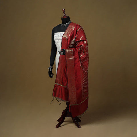 Zari work silk banarasi dupatta 28 - handcrafted