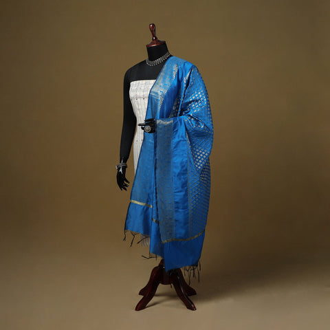 Zari work silk banarasi dupatta 29 - handcrafted