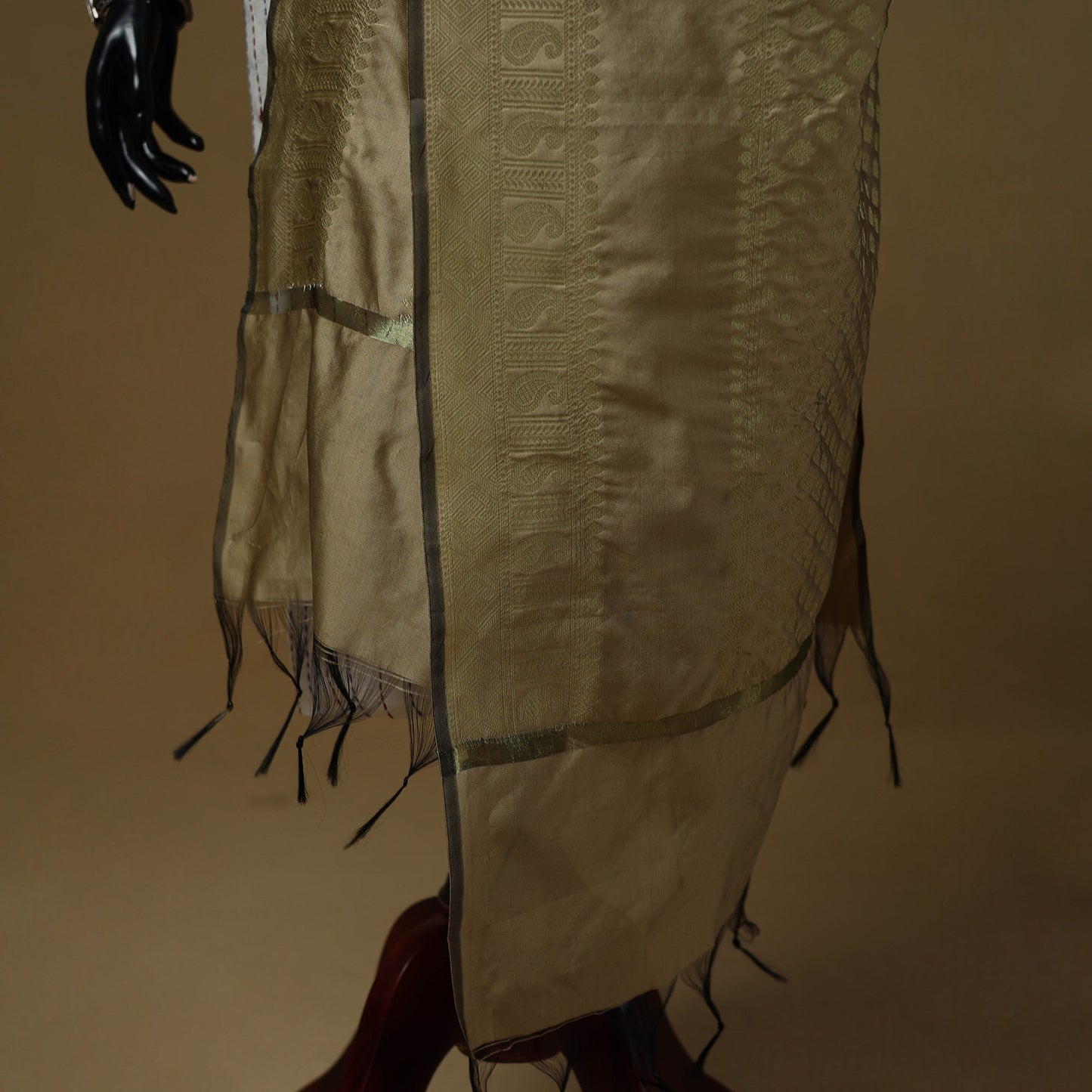 Zari work silk banarasi dupatta 31 - handcrafted