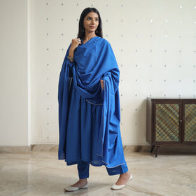 Buy Gulnaaz Grey Cotton Flared Kurta with Palazzo & Dupatta Set Online at iTokri.com