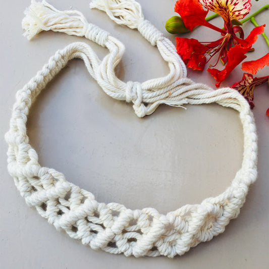 Handcrafted Macramé Hairband - Off white
