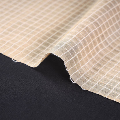 Vidarbha Tussar Silk Checks Handloom Fabric