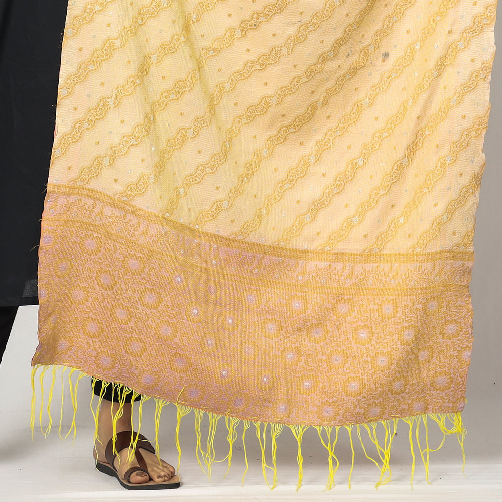 Kantha Embroidery Silk Dupatta 