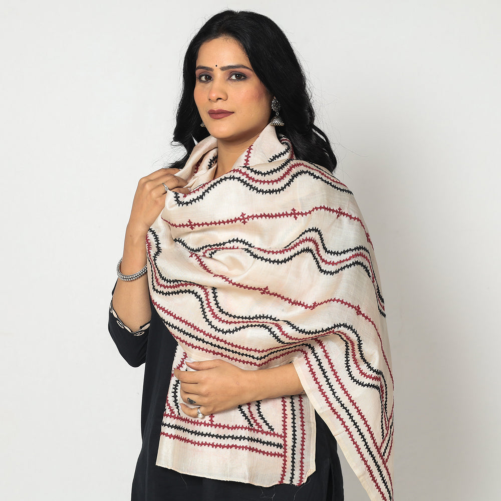 kantha embroidery stole