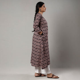 Buy Block Print Cotton A-Line Bagh Kurta For Women
