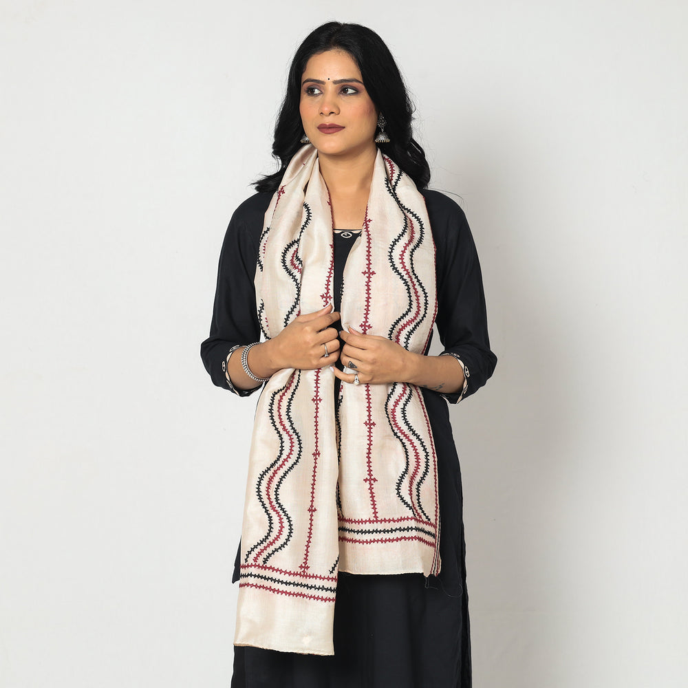 kantha embroidery stole