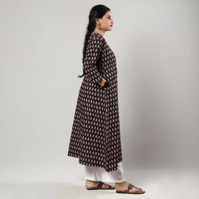 Buy Block Print Cotton A-Line Bagh Kurta For Women