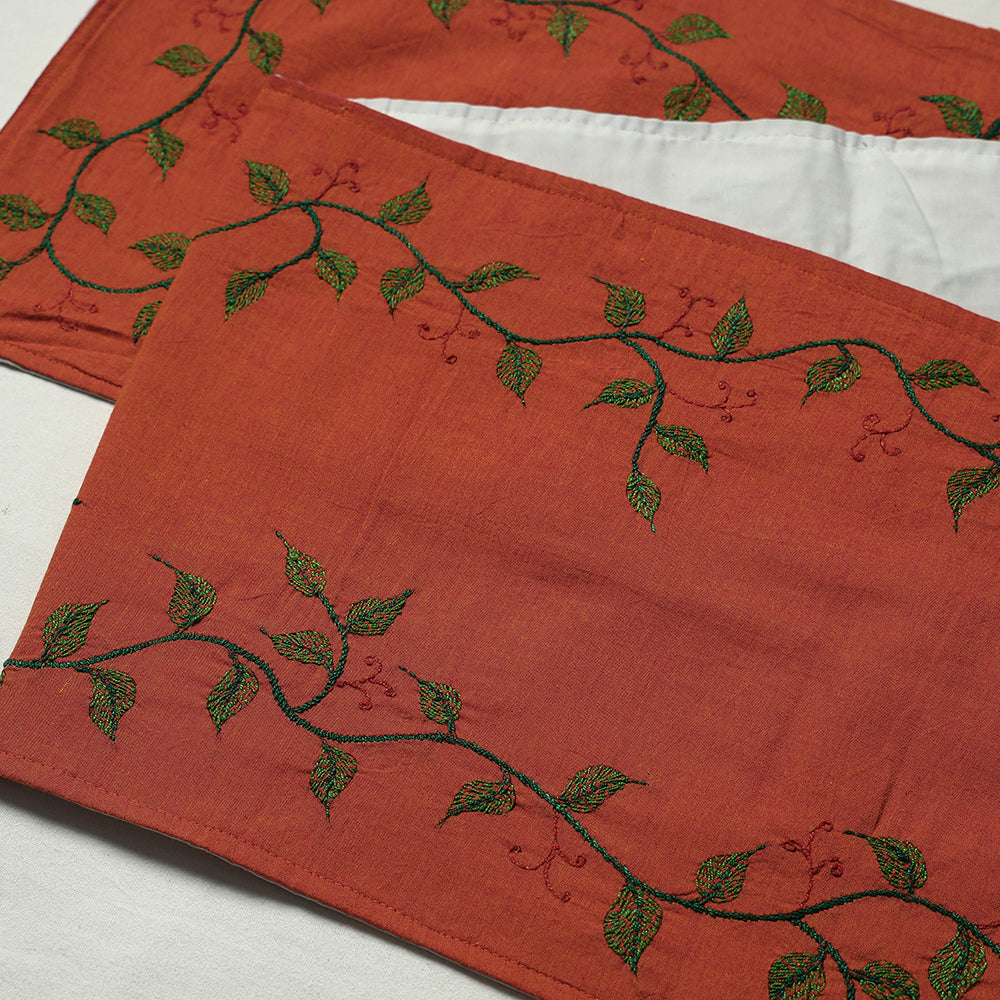 Chandi Mati Kantha Work Silk Cotton Table Runner