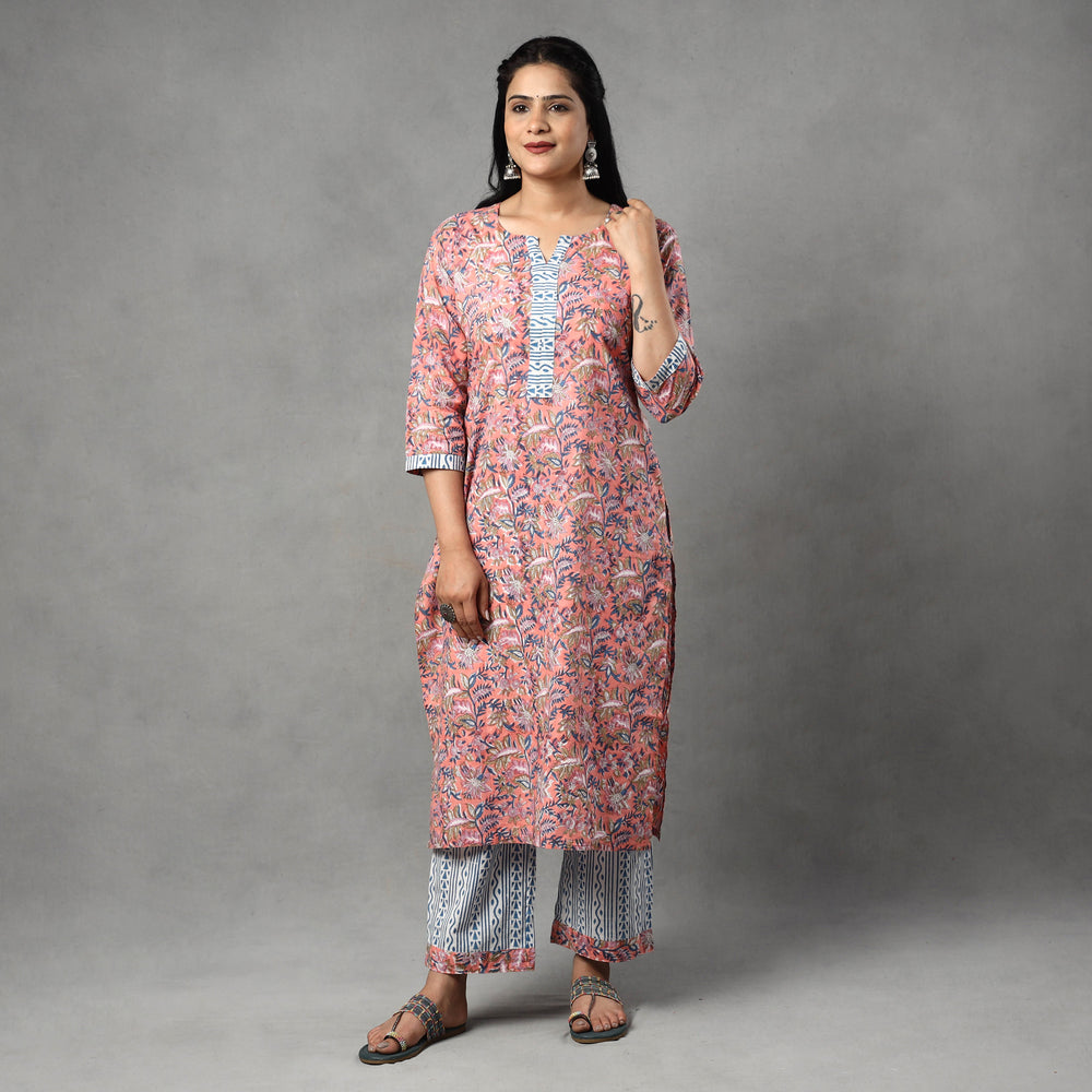  Sanganeri Kurta with Palazzo & Dupatta Set