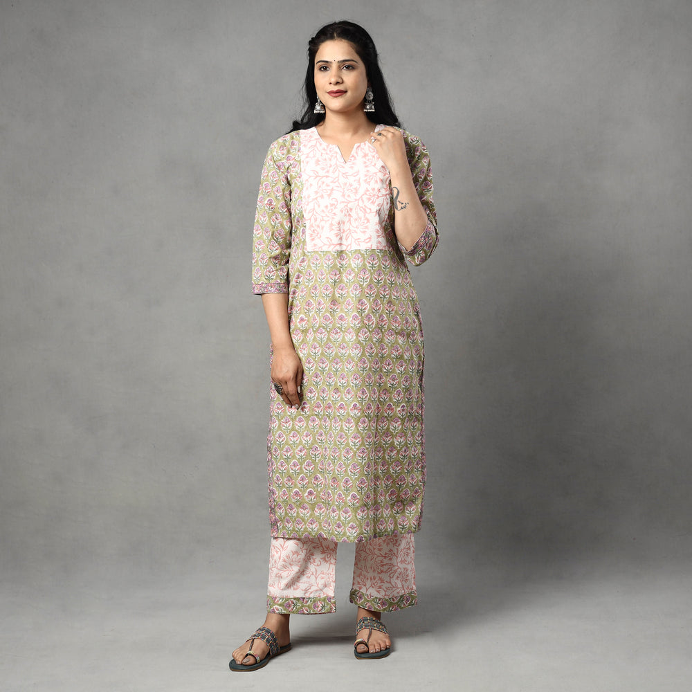 Sanganeri Kurta with Palazzo & Dupatta Set