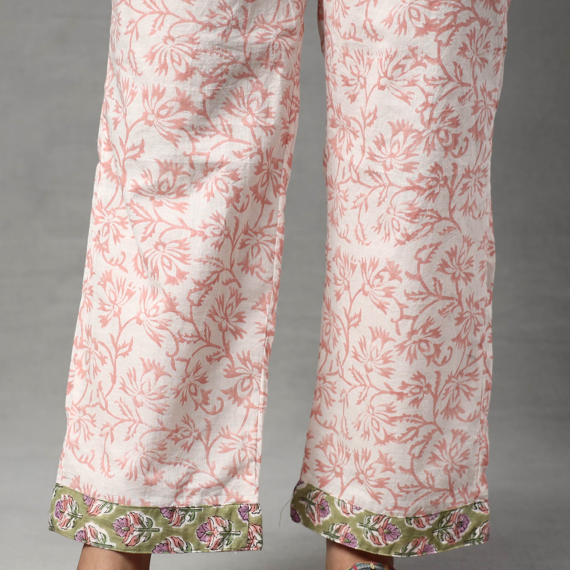 Buy Sanganeri Block Printing Cotton Kurta with Palazzo & Dupatta Set Online at iTokri.com