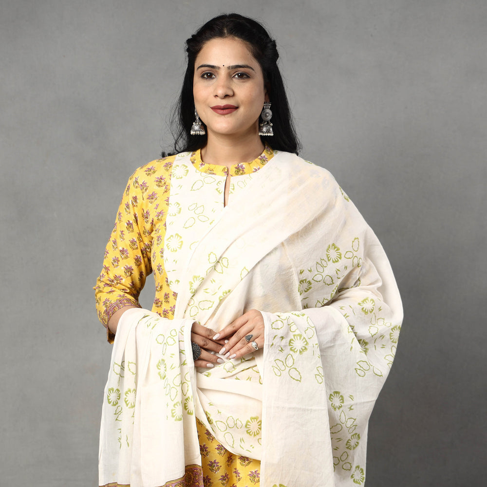 Sanganeri Kurta with Palazzo & Dupatta Set