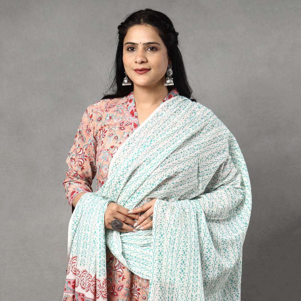 Sanganeri Kurta with Palazzo & Dupatta Set