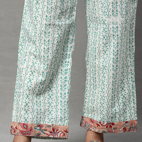  Sanganeri Block Printed Cotton Kurta with Palazzo & Dupatta Set Online at iTokri.com
