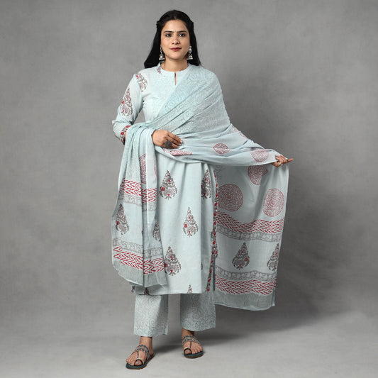 Sanganeri Kurta with Palazzo & Dupatta Set