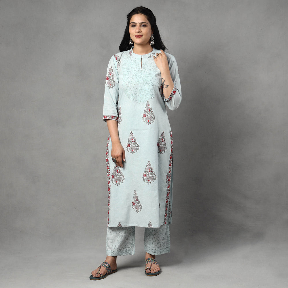 Sanganeri Kurta with Palazzo & Dupatta Set