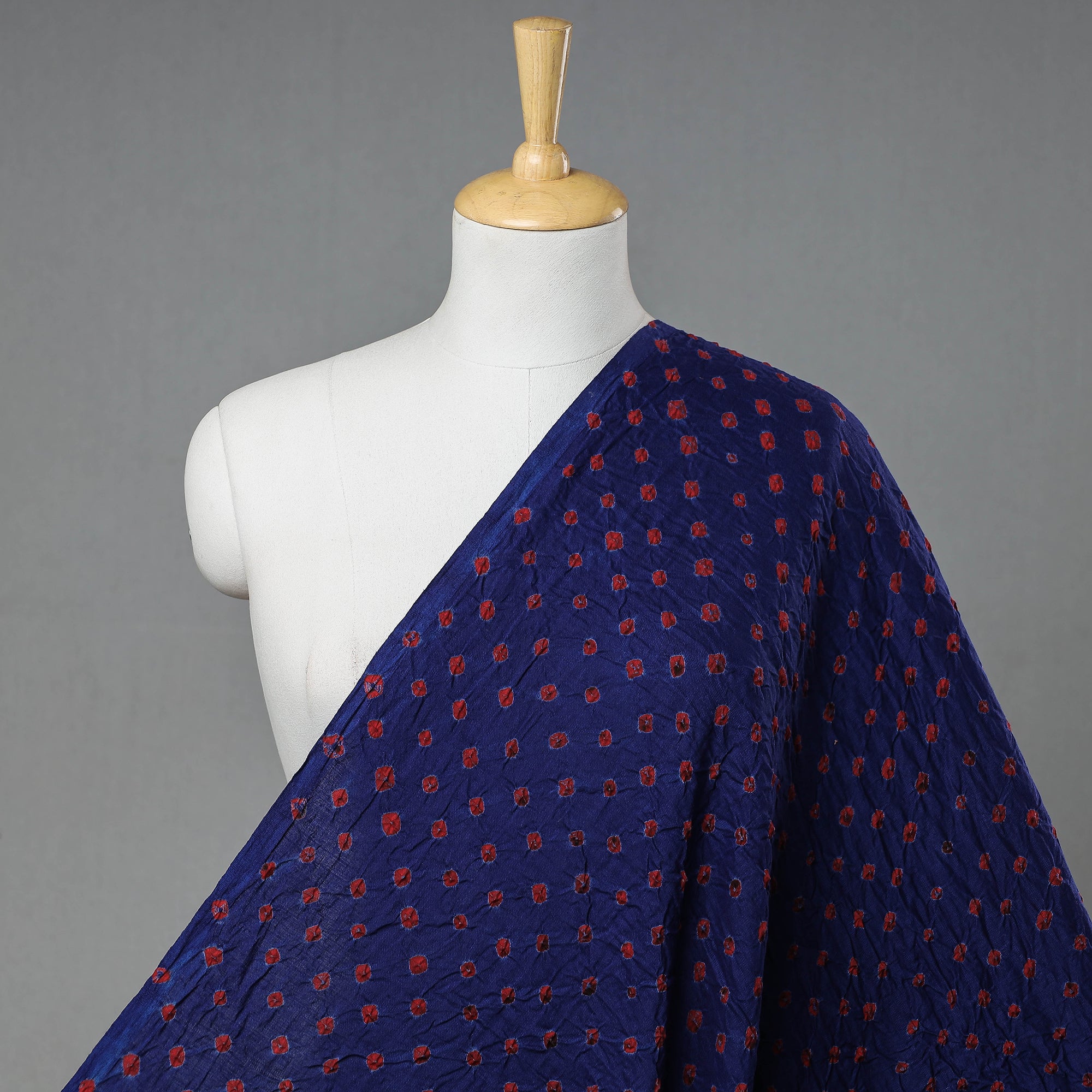 Purple - Kutch Bandhani Tie-Dye Mul Cotton Fabric