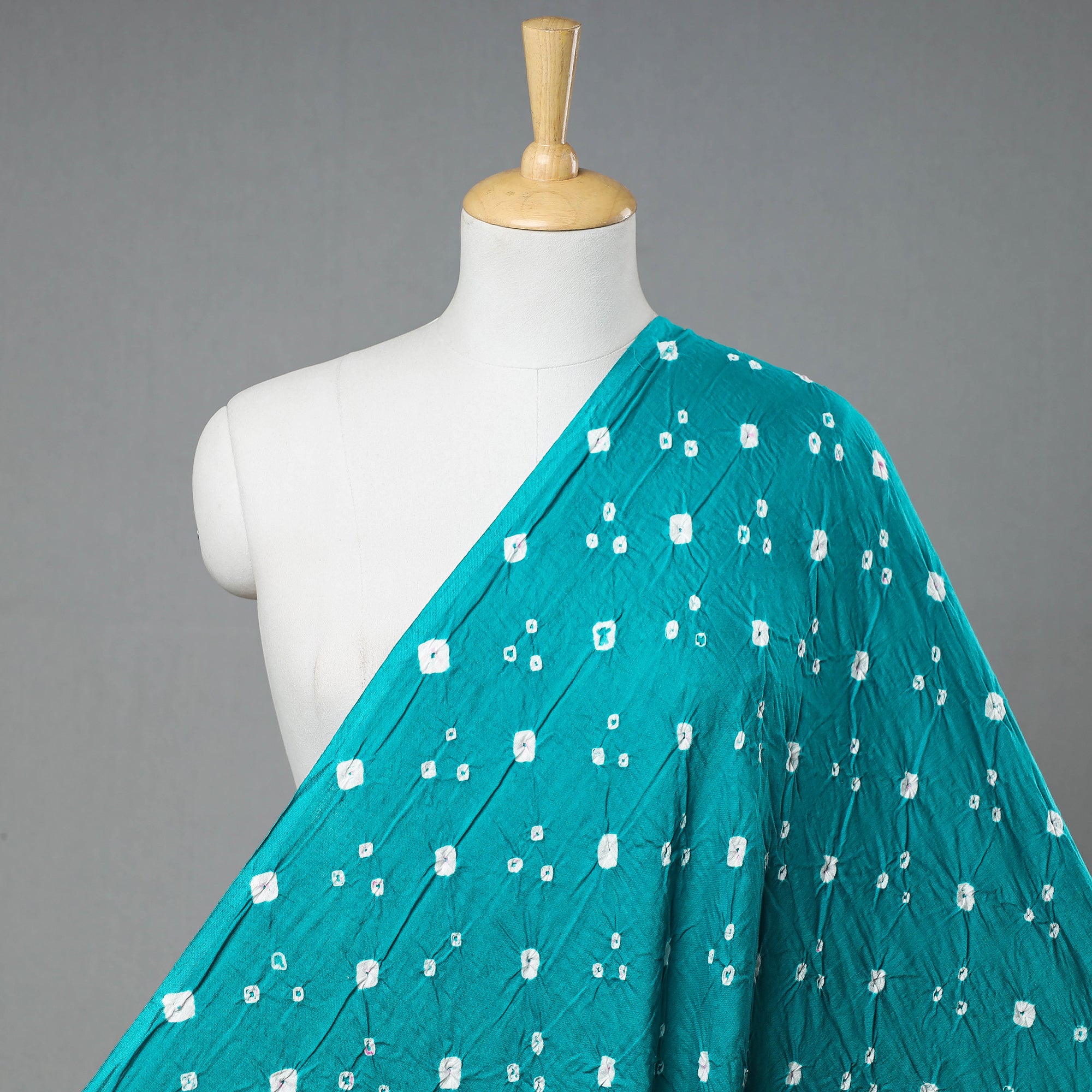 Blue - Kutch Bandhani Tie-Dye Mul Cotton Fabric