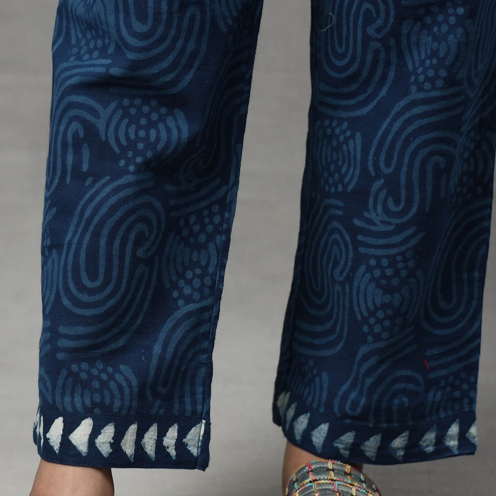 Indigo Kurta with Palazzo & Dupatta Set