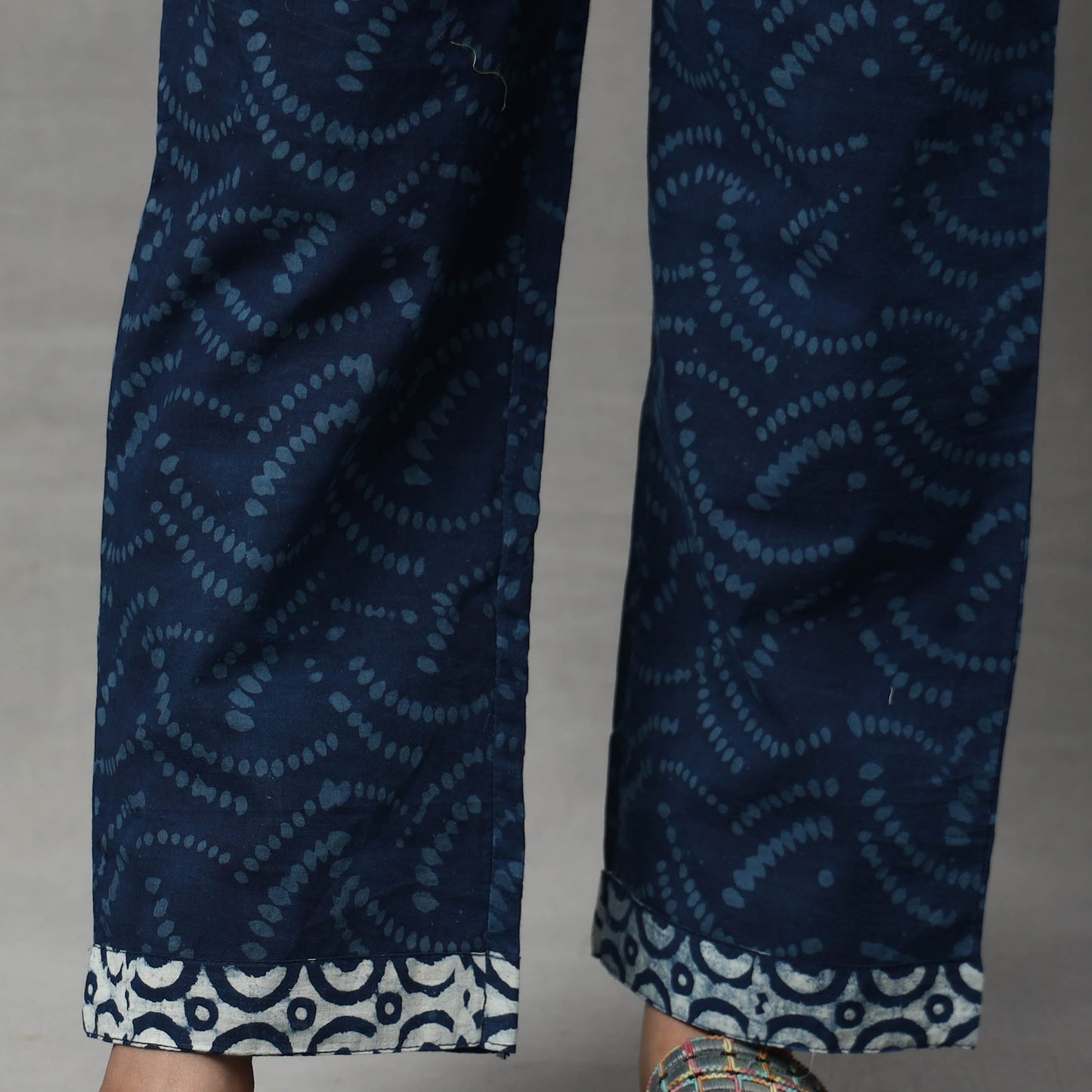 Blue - Indigo Block Printing Cotton Kurta with Palazzo & Dupatta Set