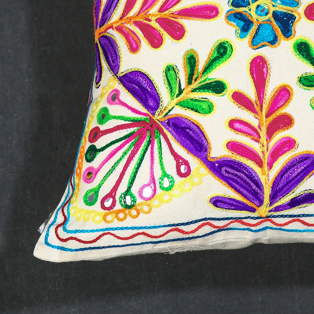 Aari Embroidery Cushion Cover