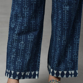  Indigo Block Printed Cotton Kurta with Palazzo & Dupatta Set 