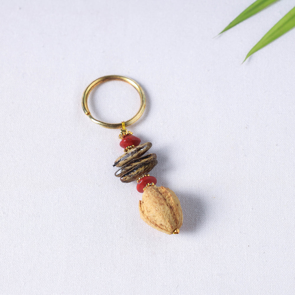 Beige Handmade Natural Seeds Earrings