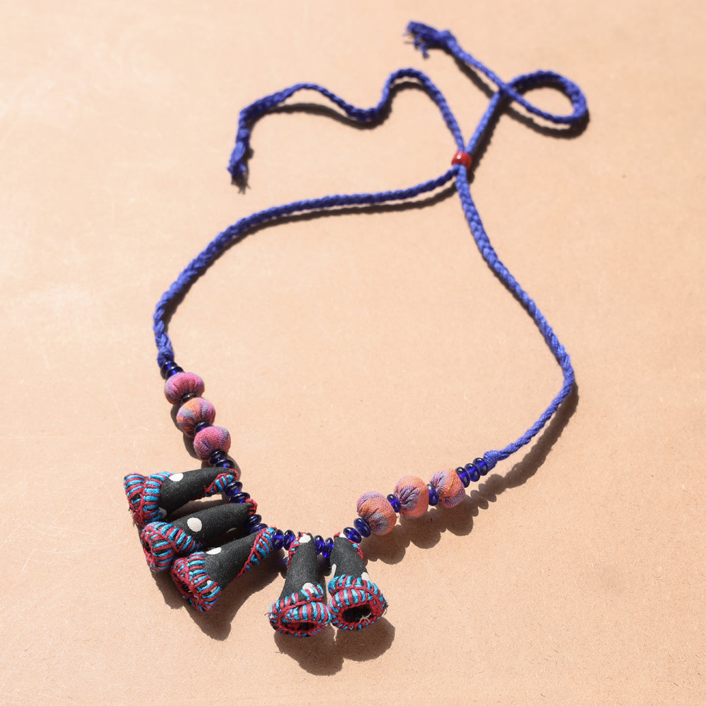 Gamcha Fabric & Beadwork Handmade Necklace by Rangila Dhaga