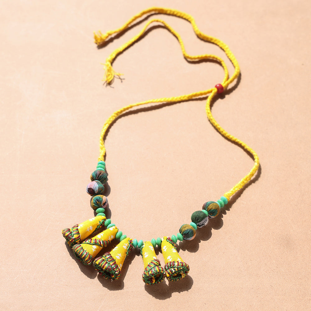  Gamcha Fabric & Beadwork Handmade Necklace 