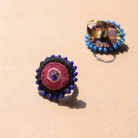 embroidered beadwork ring