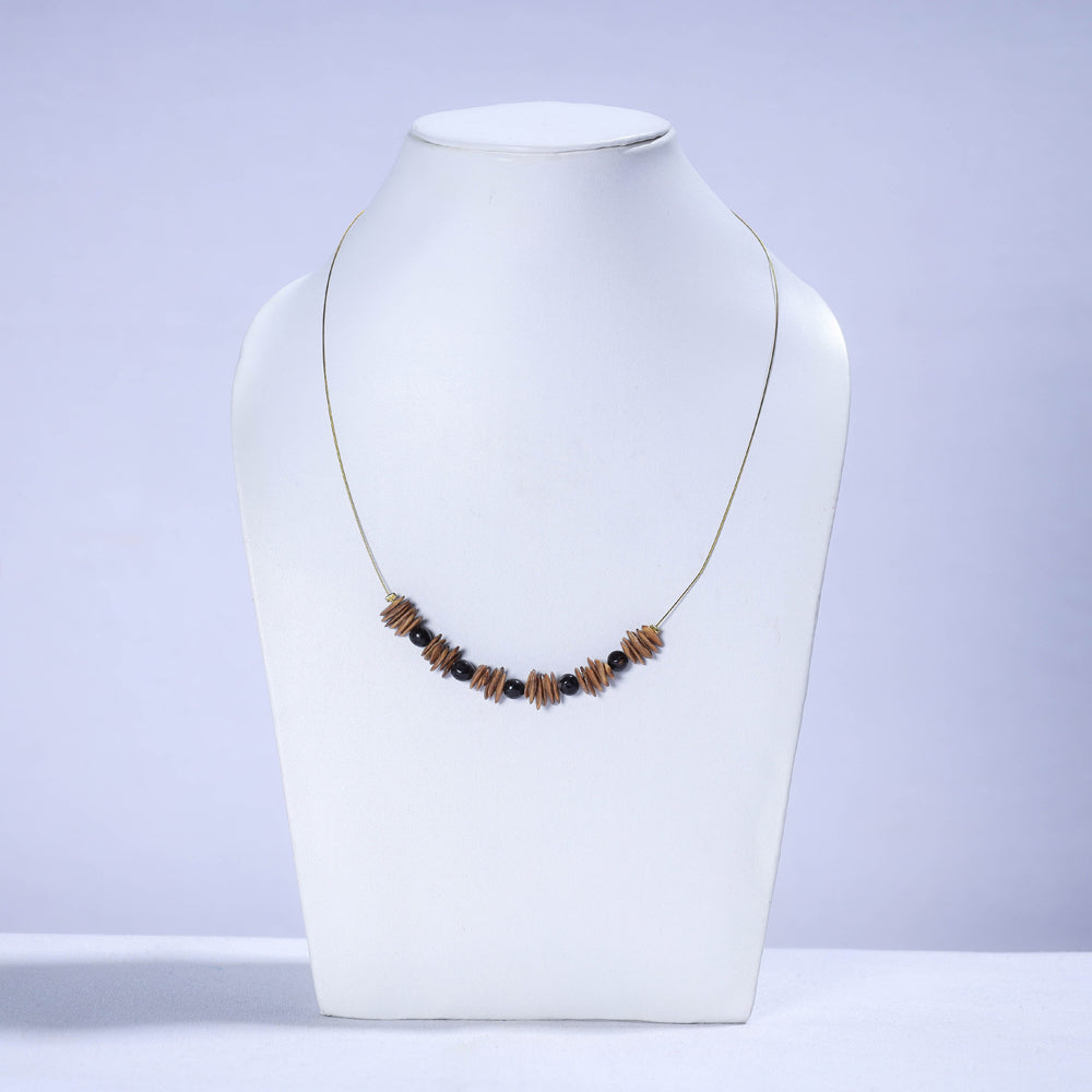 Handmade Natural Peltophorum Pterocarpum & Canna Seeds Necklace