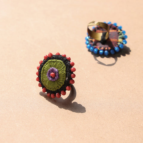 embroidered beadwork ring