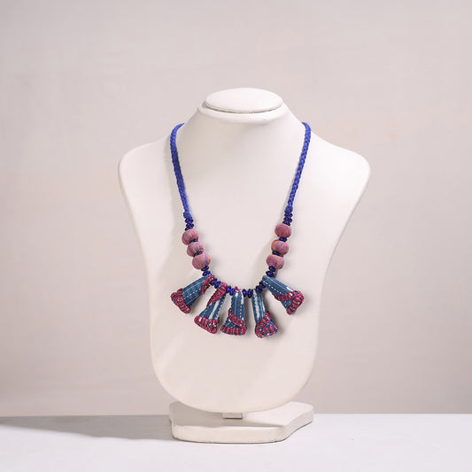 Gamcha Fabric & Beadwork Handmade Necklace by Rangila Dhaga