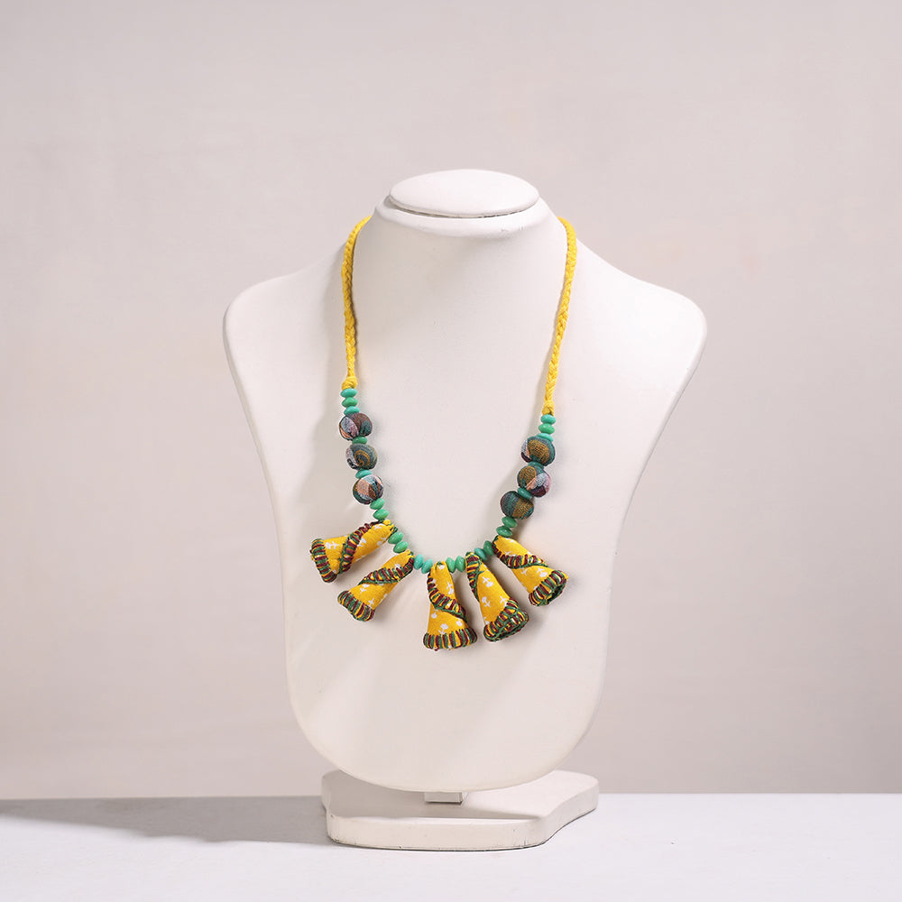  Gamcha Fabric & Beadwork Handmade Necklace 