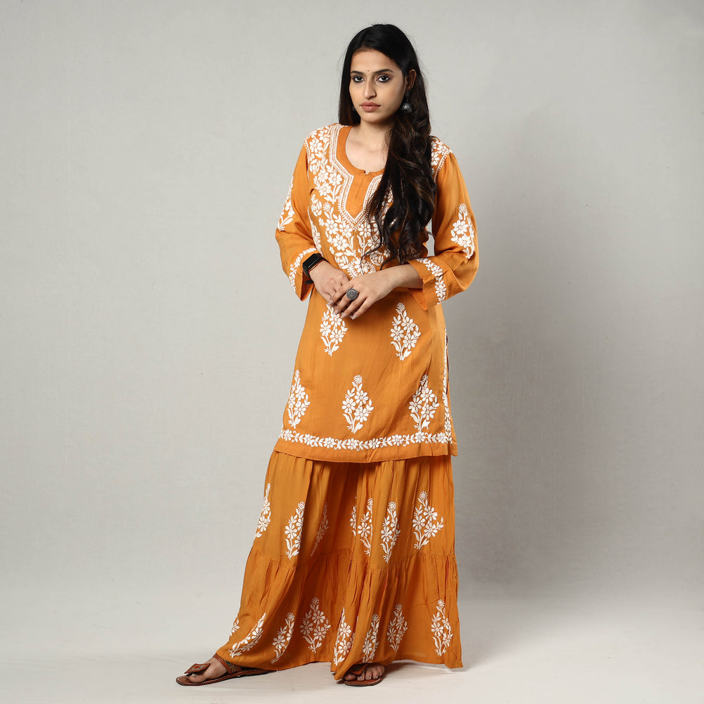 Chikankari Embroidery Kurta with Garara Set