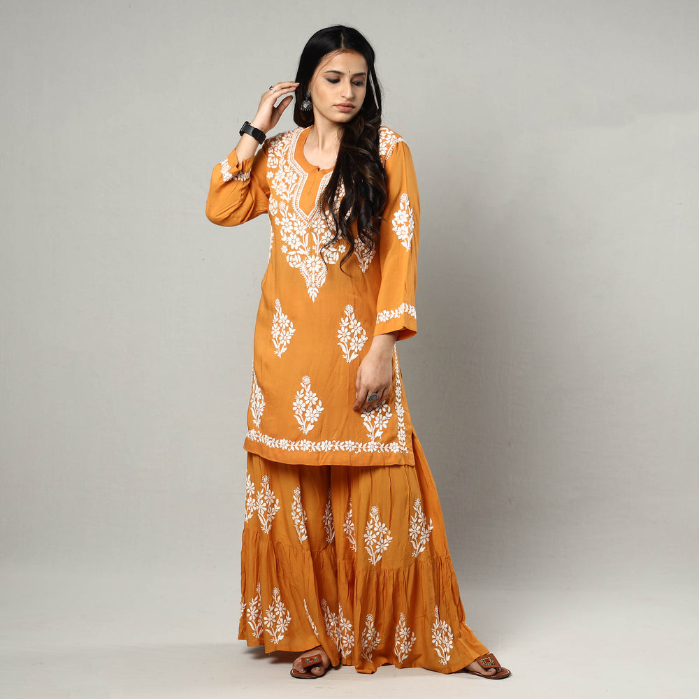 Chikankari Embroidery Kurta with Garara Set