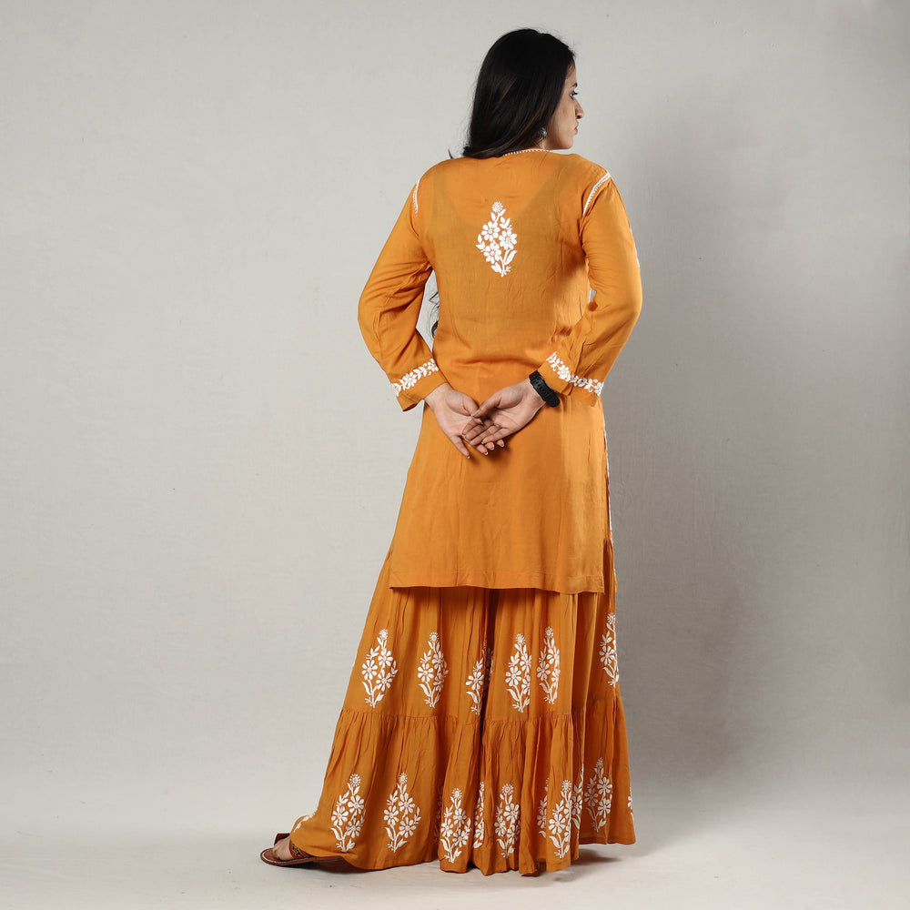 Chikankari Embroidery Kurta with Garara Set