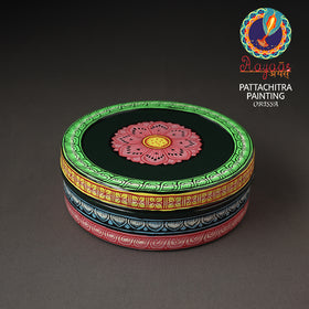 Odisha Pattachitra Painting Stainless Steel Multicolor Masala Box
