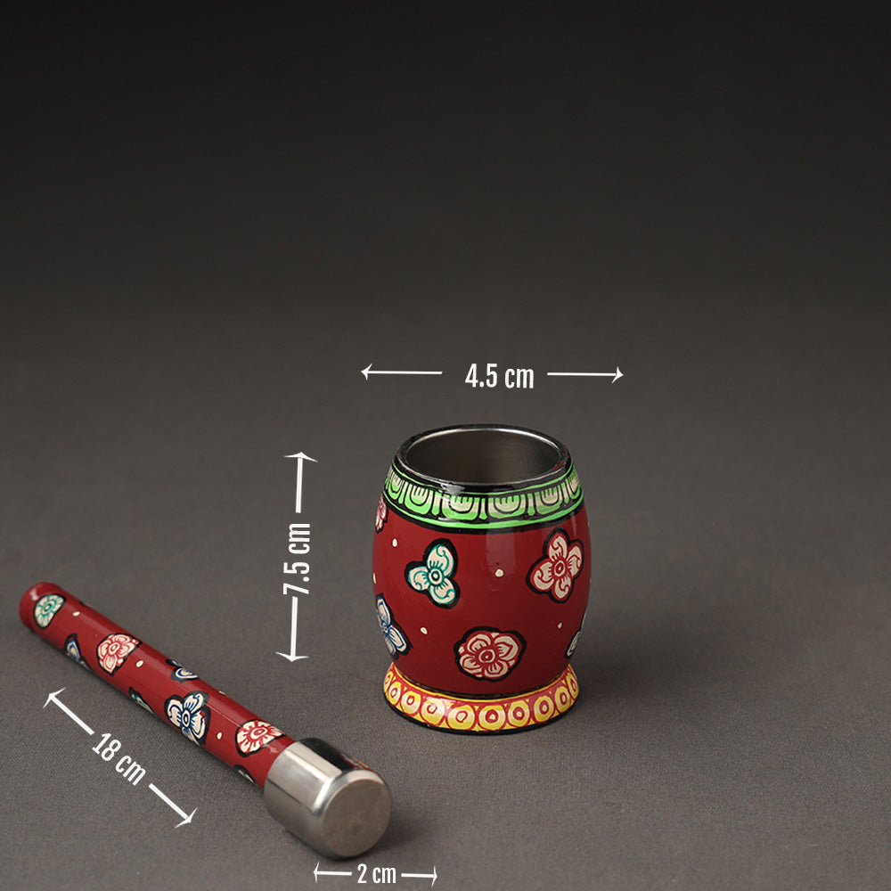 Odisha Pattachitra Painting Stainless Steel Mortar and Pestle