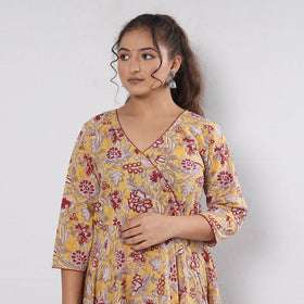 Buy Sanganeri Block Printing Cotton Flared Gher Dress Online l iTokri.com