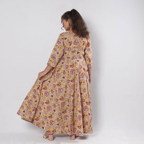 Buy Sanganeri Block Printing Cotton Flared Gher Dress Online l iTokri.com