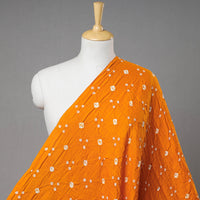 Orange - Kutch Bandhani Tie-Dye Mul Cotton Fabric