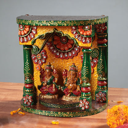 Lakshmi & Ganesha - Festive Decor Handpainted Wooden Wall Decor Frame