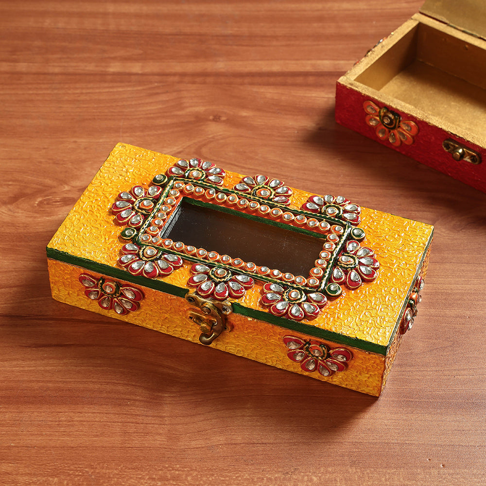  Handpainted Wooden Jewelry Box 
