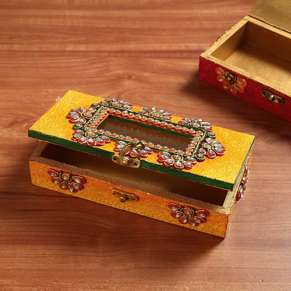  Handpainted Wooden Jewelry Box 