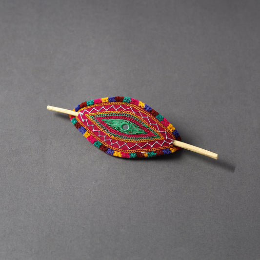 Kutch Embroidery Mirror Work Leather Hair Pin