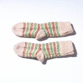  Beige Kumaun Hand Knitted Woolen Socks - Kids