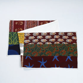 Multicolor Block Printed Patchwork Cotton Table Runner