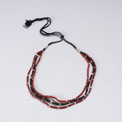 Patwa Thread & Brass Bead Work Necklace by Kailash Patwa