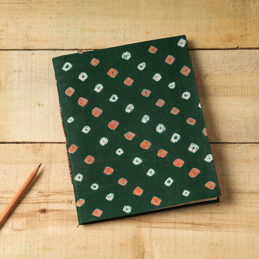 Bandhani Fabric Cover Handmade Paper Notebook (9 x 7 in)